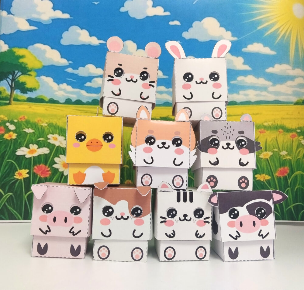 📚 ¡ANIMALES³ - EL LIBRO! 9 animales cúbicos con mecanismo de botón y magnetismo 🧲🐾